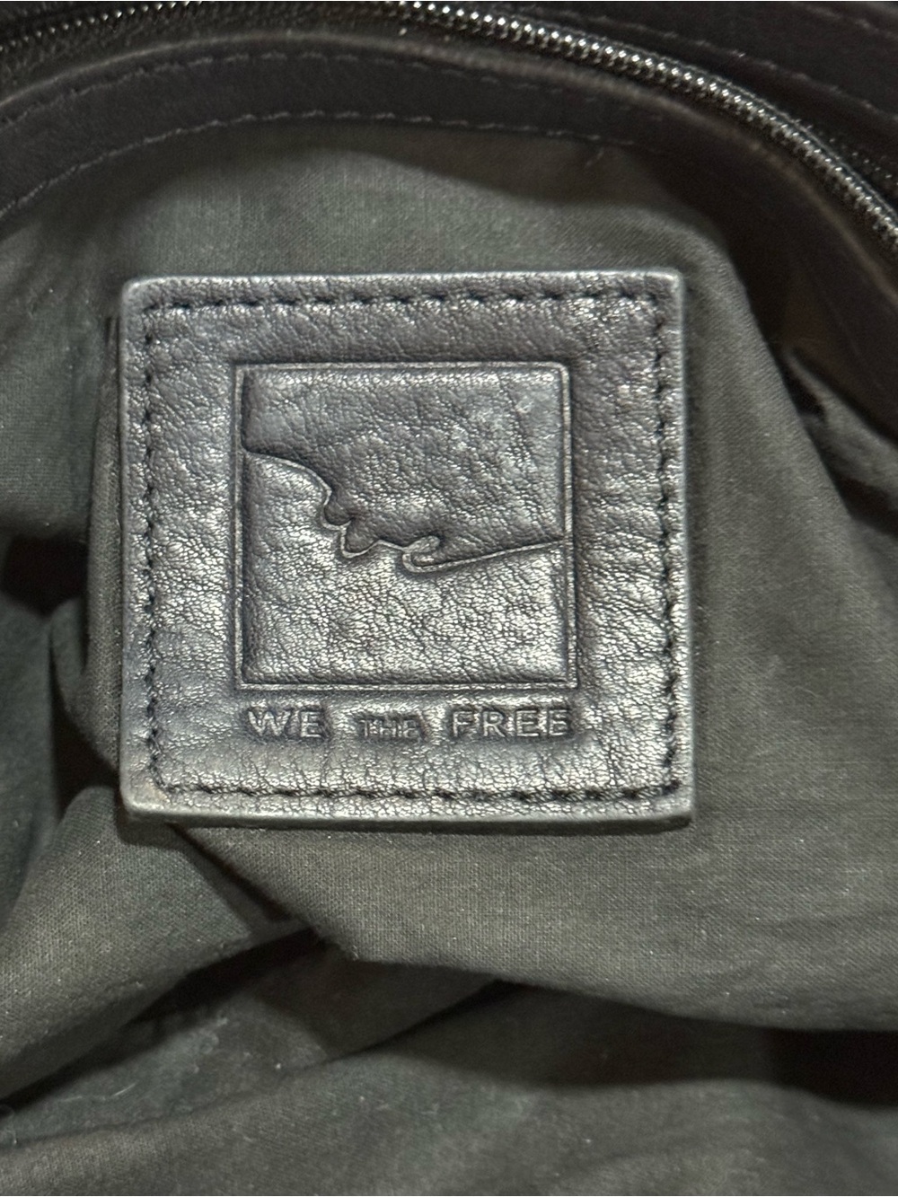 We The Free Baby Emerson Tote Bag Black Leather Crossbody Satchel Boho Moto - Picture 13 of 14